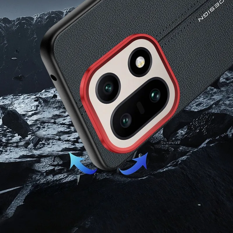 ELVEV Light Luxury Line Pattern PU Leather Full Protection Phone Case