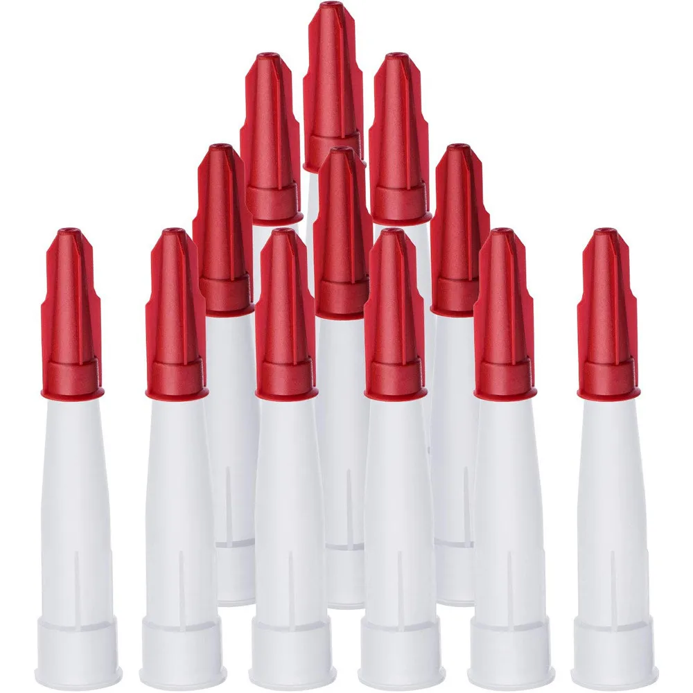 Spare Silicone Nozzle Sealant Tool Kit 10Pcs Re-sealable Mastic Cartridge Spare Nozzles Screw Cover For Caulking Pipes