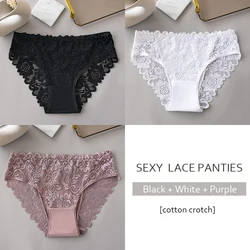 Luxurious Floral Embroidered Lace Panties Set - Women's Sexy Breathable Lingerie Briefs - S (Set 1)