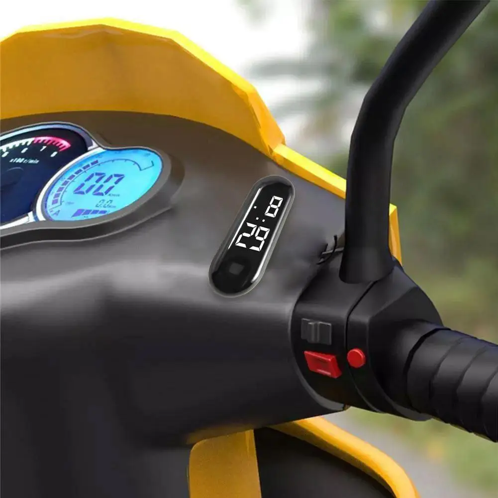 Waterproof Luminous Digital Dashboard Clock with Adhesive for Motorcycles and Scooters