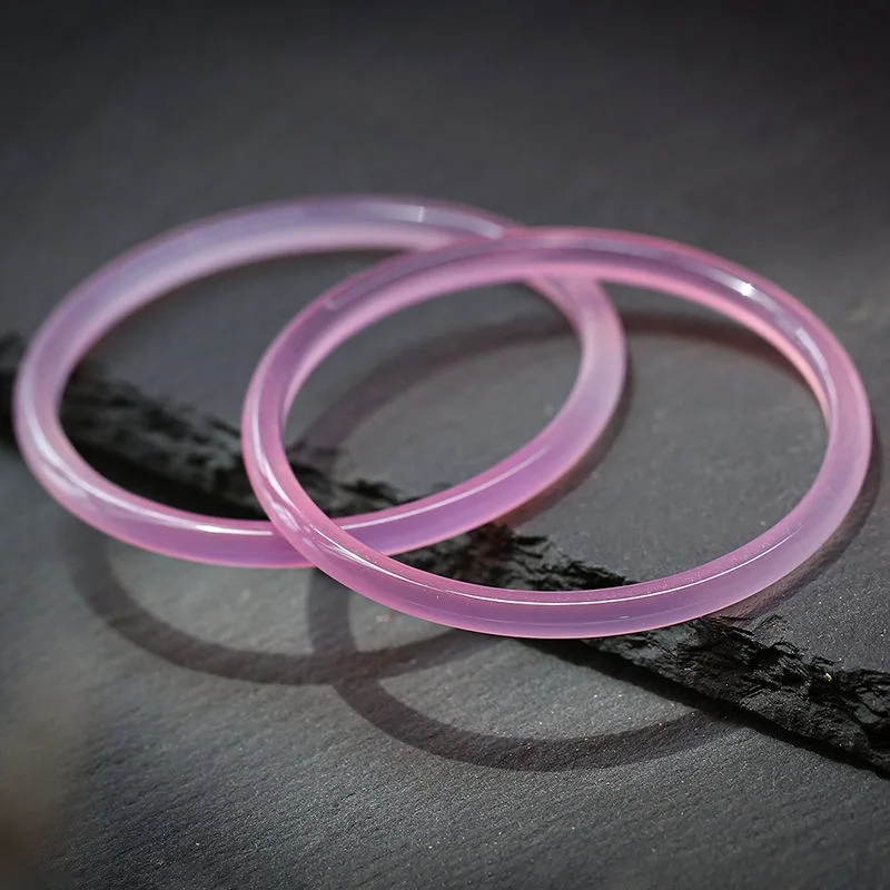 

Натуральный розовый халцедон, тонкий круглый браслет ручной работы, модные ювелирные изделия из бутика, женский браслет из агата, аксессуары для подарка