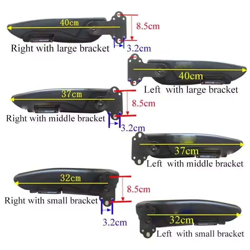 32cm 37cm 40cm 범용 조절 가능 좌우측 자동차 트럭 시트 팔걸이 핸드 홀더 팔 받침대 RV 카라반 보트 버스용