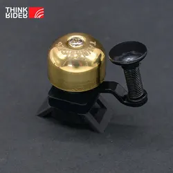 Classic Retro Bicycle Bell with Clear Loud Sound - Steel & Copper Handlebar Ring (Black-Gold)