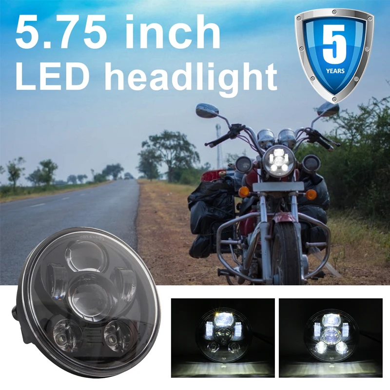 

5.75 inch LED Headlight Motorcycle 5 3/4" High Low Beam DRL Turn Signal Headlamp For Harley Sportster 1200 Street 500 700