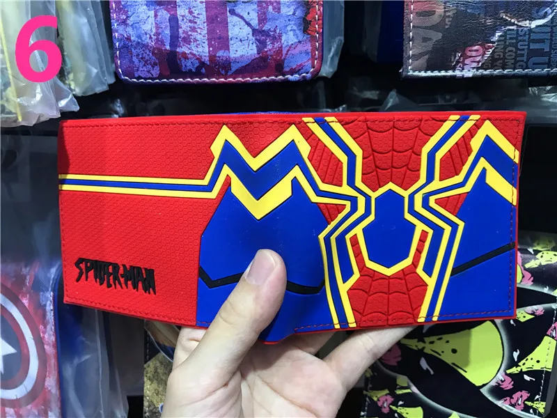 Cartera de dibujos animados de Spiderman, monedero corto de PVC con bolsillo para monedas, juguetes de regalo, 41 tipos