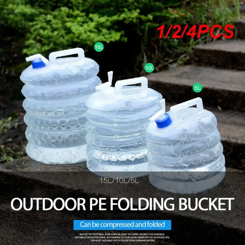 

1/2/4PCS Collapsible Water Container Outdoor Hiking Fishing Foldable Water Bag Camping Water Tank Bucket Large Capacity