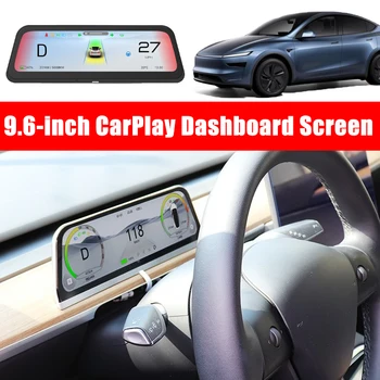 Display Head-up da 9,6 pollici per cruscotto Tesla Model 3 Y Supporta CarPlay e Android Tachimetro automatico Display Head-up Dashboard