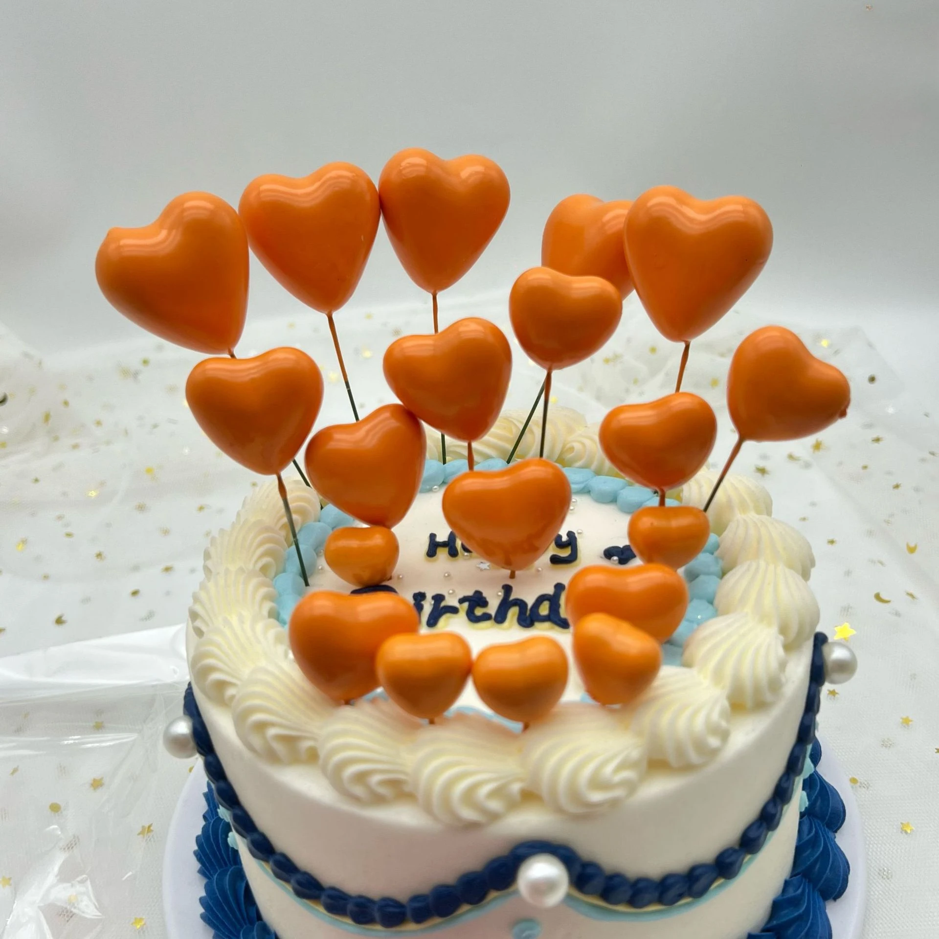 DIY Cupcake Flag Christmas Wedding Party Decoration Heart Shape Cake Topper Gold Silver Pink Blue Ball Happy Birthday