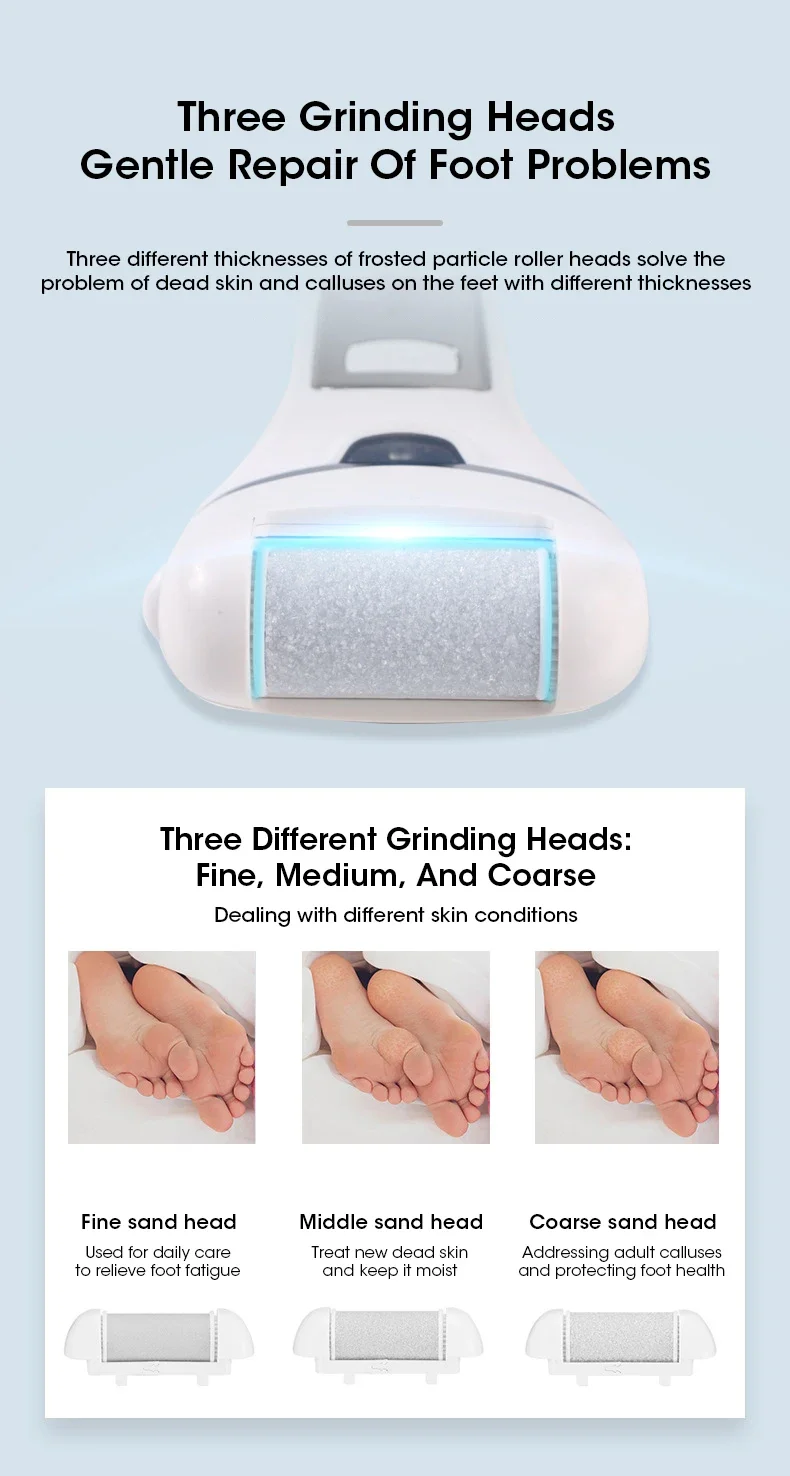 Electric Foot File For Smooth Heels Professional Pedicure Set_voghion.com