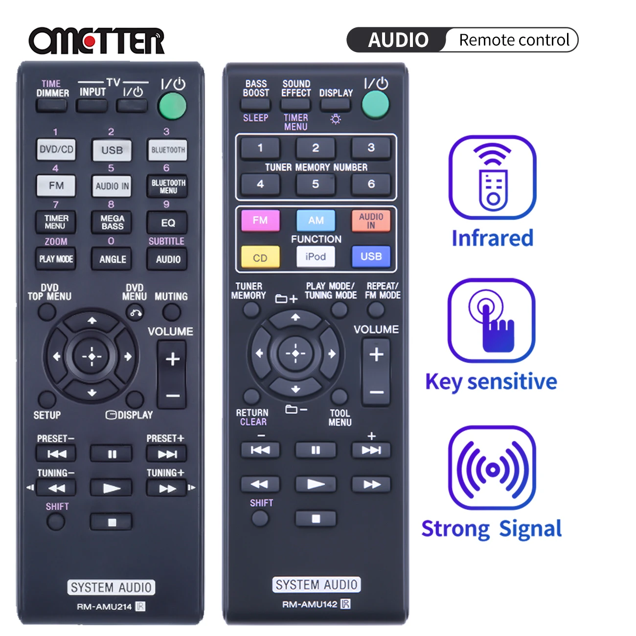 Rm-Amu214 Rm-Amu142 Per Sony Mini Hifi Component System Audio Cmt-Sbt40D Hcd-Sbt40D Ss-Sbt40D Cmt-V50Ip Nuovo Telecomando
