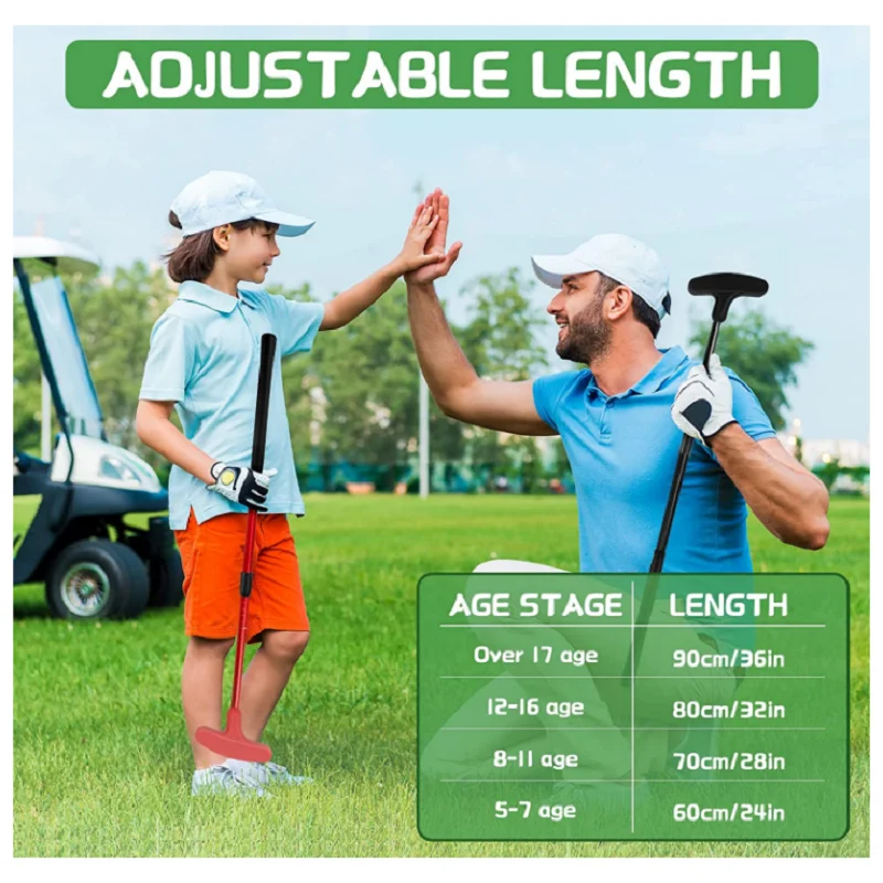 Putter Da Golf Regolabile Unisex 60-90 Cm - Mazza Adattabile Per Mancini E Destri, Set Con 4 Palline E Buca Con Bandiera