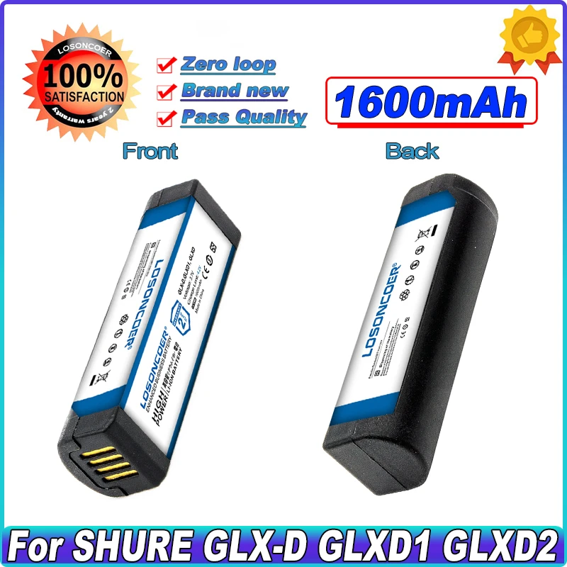 

1600mAh SB902 Battery SB902A For SHURE GLX-D Digital Wireless Systems, GLXD1, GLXD2 GLXD14