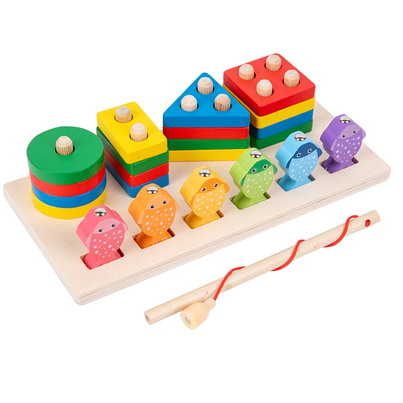 Jouet en Bois Montessori pour Enfant de 1 à 5 Ans, Jeu de Pêche Magnétique  pour Garçons et Filles de 1 2 3 4 5 Ans, Meilleurs Cadeaux Jouets pour  Enfants[L]