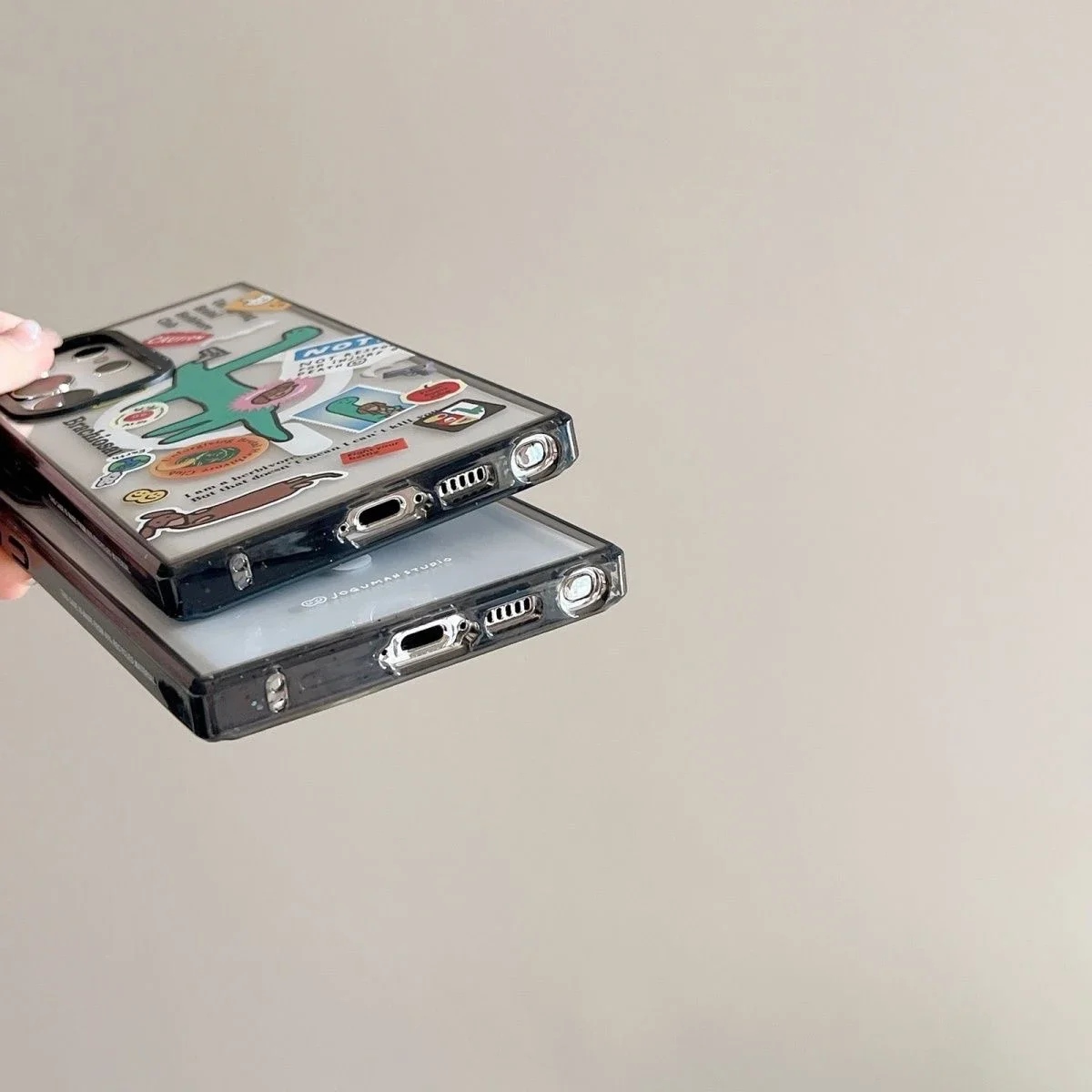 Cute Dinosaur MagSafe Acrylic Black Border Case for Samsung Galaxy S22 Ultra S23 Ultra S24 Ultra Cover Protective Shell