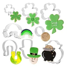 8 Pcs Cookie Cutters Biscuit Cutters For Baking Stainless Steel Pastry Cutter Cake Cutters Shapes Four-Leaf Clover Gold Coin For