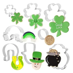 8 Pcs Cookie Cutters Biscuit Cutters For Baking Stainless Steel Pastry Cutter Cake Cutters Shapes Four-Leaf Clover Gold Coin For