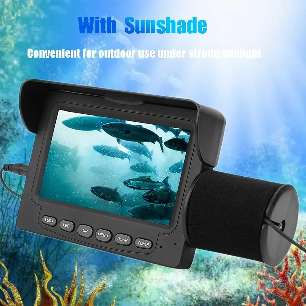 Fish Finder Kit Underwater Fishing Camera 4.3'' Display Portable Video Fish Finder Led Brightness Adjustment
