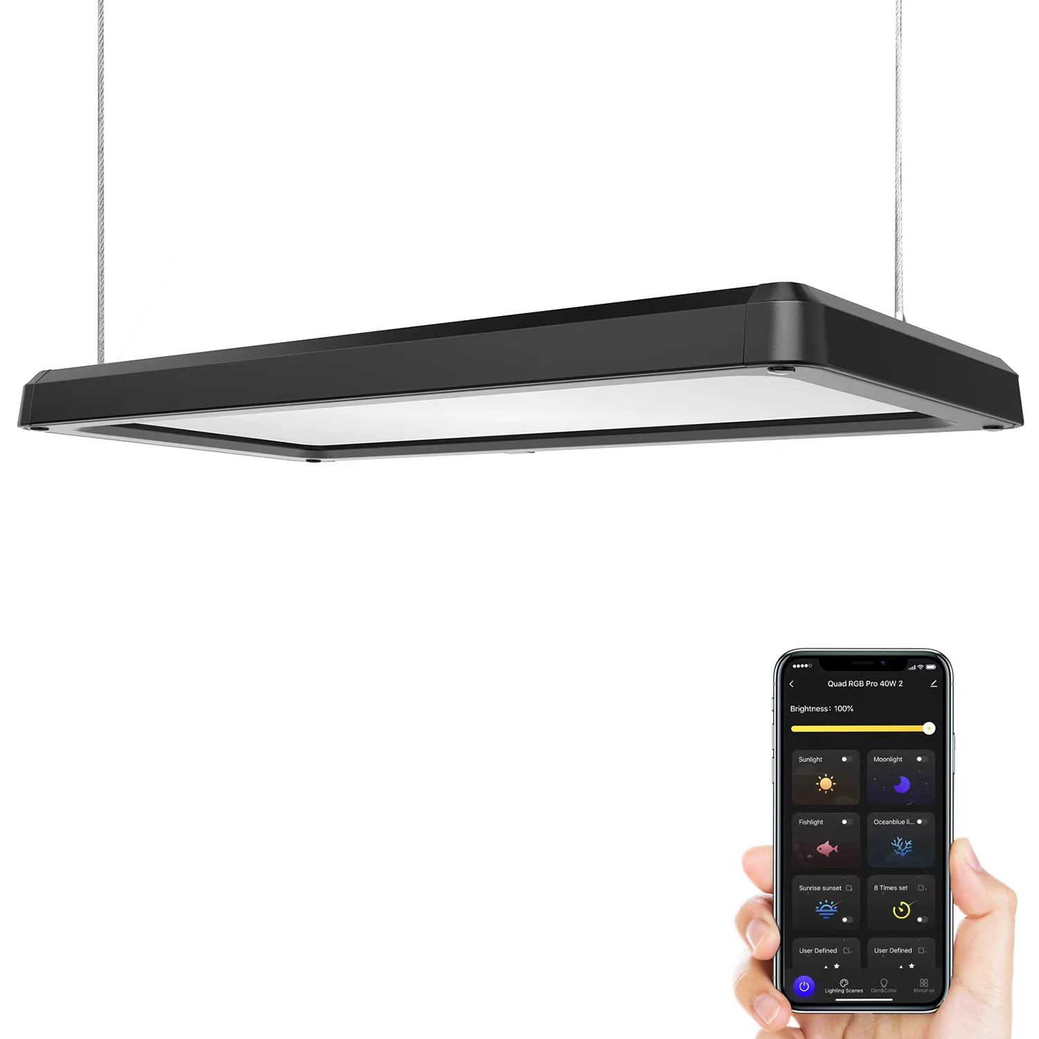 

40W APP Control Smart Pro Aquarium Light fish tank intelligent freshwater aquarium clip light for fresh water