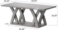 Coffee Table with Shelf, Wood Coffee Table for Living Room, Open Display Area,47” Grey 2