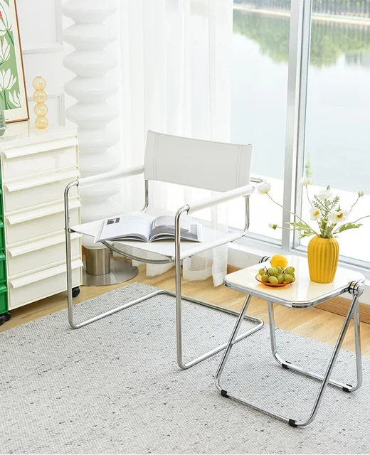 Mesa auxiliar de acrílico creativa, decoración nórdica, muebles de sala de  estar, sofá transparente, mesa de centro, mesa plegable de almacenamiento  portátil - AliExpress