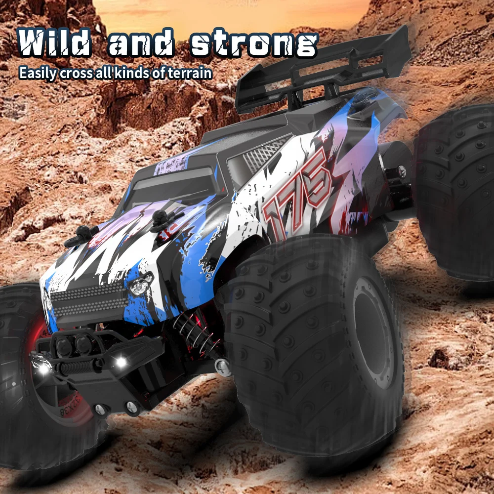 JJRC 오프로드 리모컨 자동차 드리프트 몬스터 트럭 장난감, Q105 Q175 1:18, 20 km/h, 2.4GHz 더블 모터 드라이브, LED 라이트
