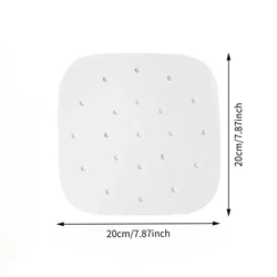Pack of 50 Non-Stick Square Air Fryer and Oven Parchment Paper Liners (20cm White)