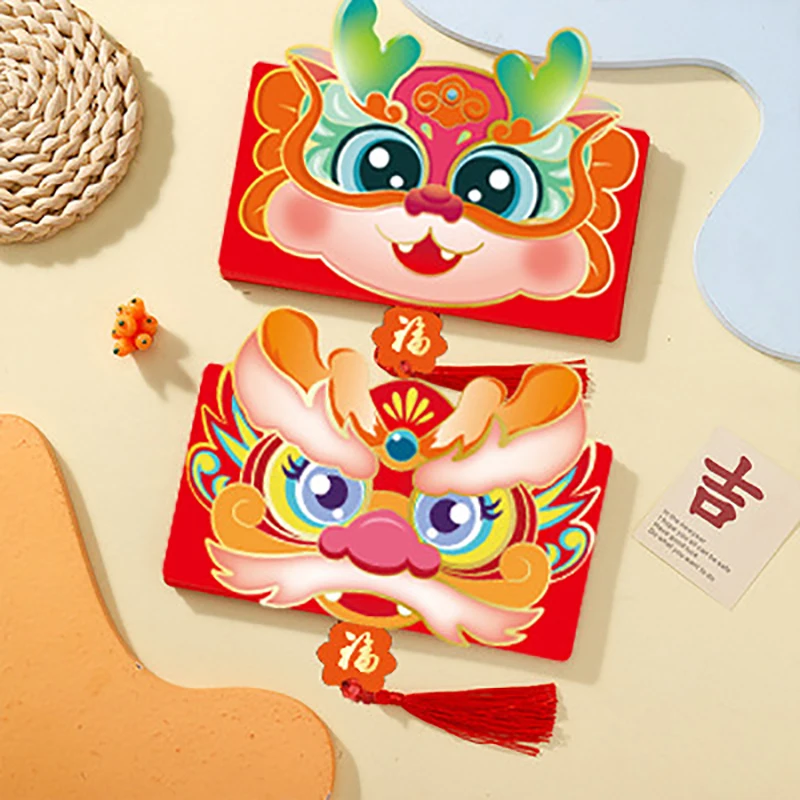 

2024 Year Of The Dragon Folding Card Red Envelope Chinese New Year Hongbao Spring Festival Red Packet For Lucky Money