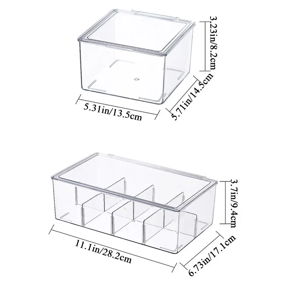 Plastic Tea Bag Storage Box Dustproof Transparent with Lid Tea Bag Box Acrylic Organizer Coffee