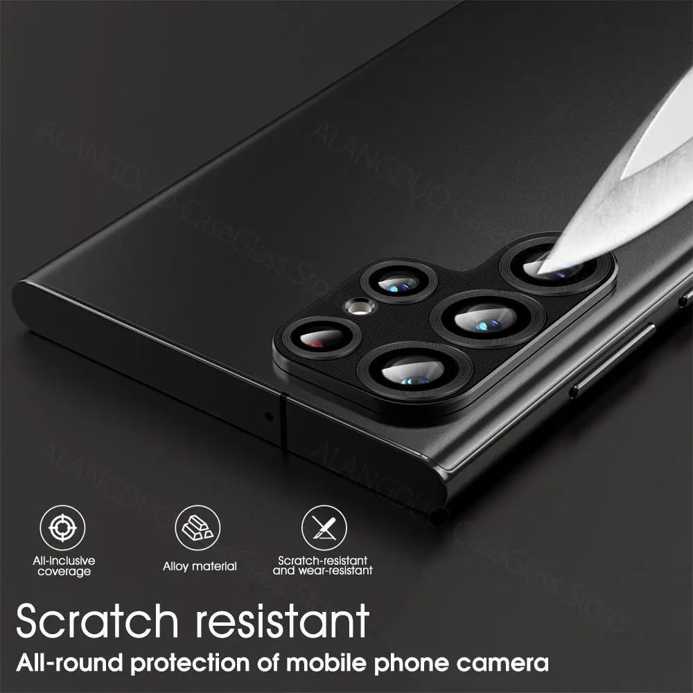 Samsung Galaxy S22 Ultra -kameran linssinsuoja, karkaistu lasi, Samsung S22 Plus -metallikameran linssikalvo_voghion.com