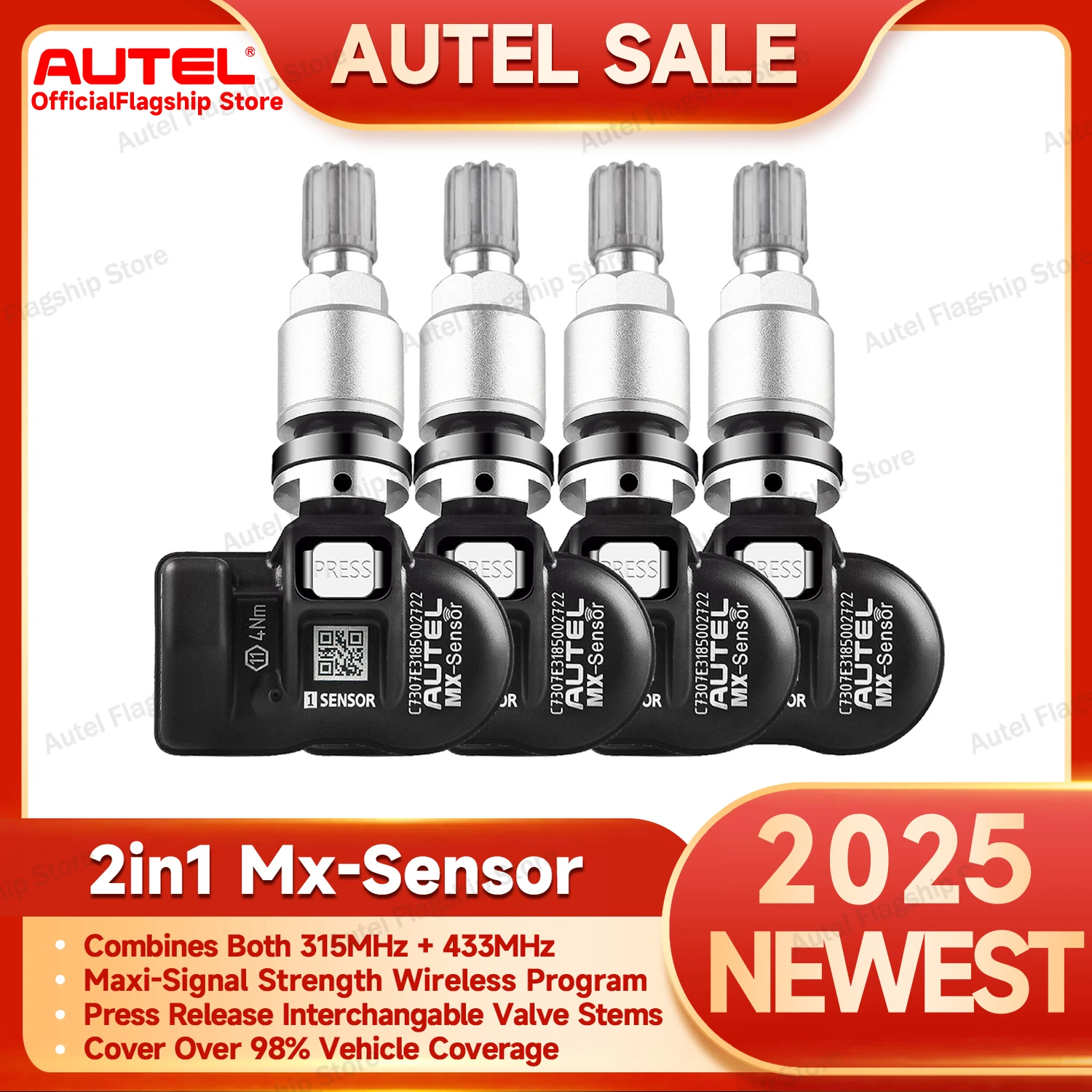 Autel MX Sensor 433MHZ+315 MHZ TPMS Mx-Sensor Tire Repair Tool Tire Pressure Monitor Tester Autel TS501 TS508 Pad Programmer tire pressure monitor