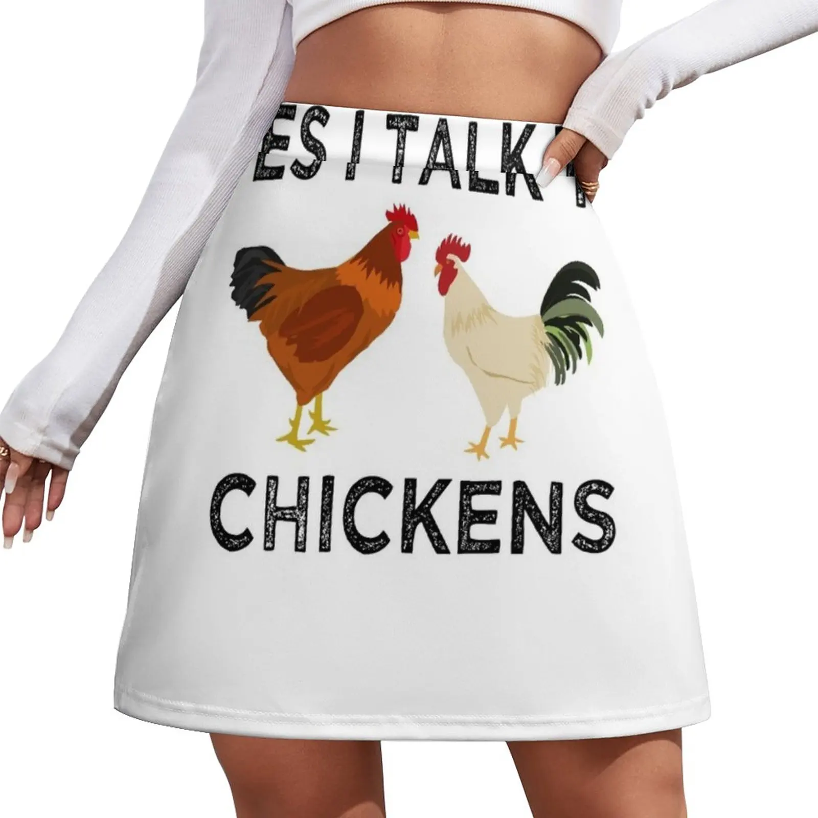 Yes I Talk To Chickens Mini Skirt Short skirt woman korean summer clothes