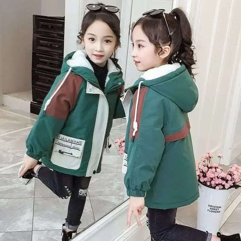 

Girls Jacket Overcoat Cotton Boys Sport Warm Plus Thicken Winter Sports Teenager Children's Clothing Coat for 6 8 10 12 14 Years