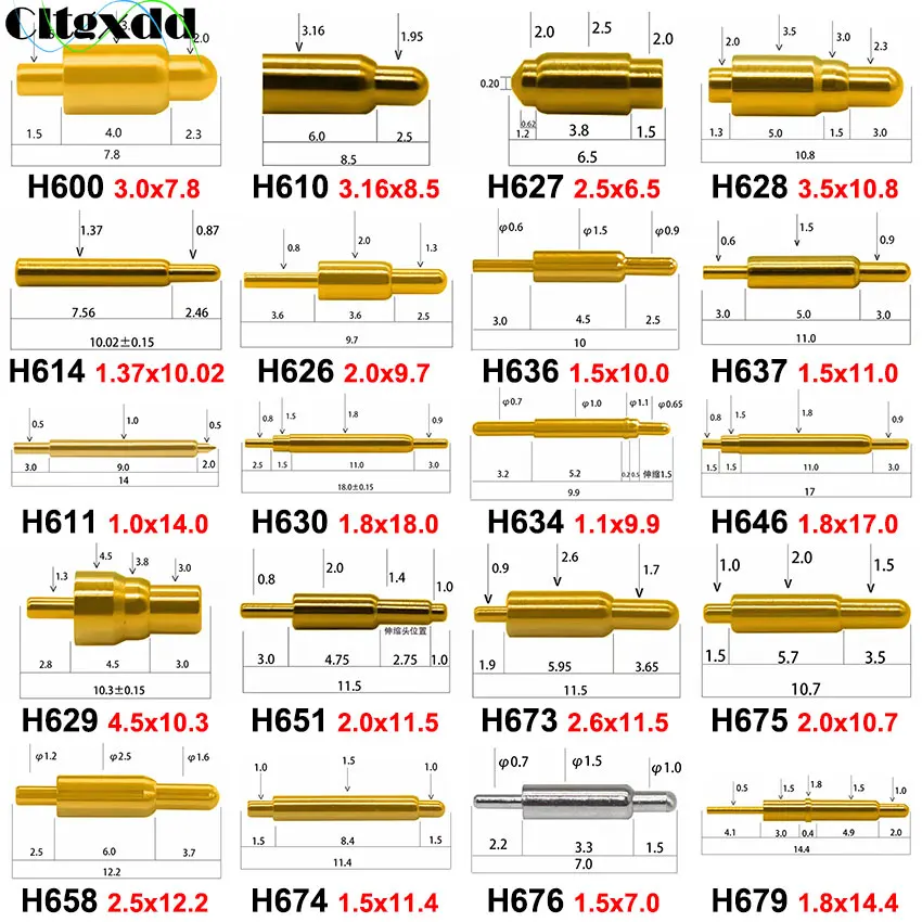 Cltgxdd 1 шт. Телескопический пружинный тестовый зонд Pogopin 1A 2A 3A ...