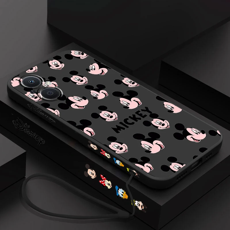 thumbnail image 1 of Disney-funda de Mickey Mouse para OPPO Find X5 X3 X2 Lite Pro Neo A5 A53 A94 4G 5G Liquid Left Rope Soft Cover, 1 of 5