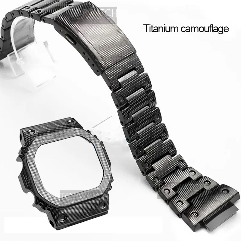

Titanium Alloy Watch Strap Band Bezel For DW5600 GW5000 GW-M5610 Camouflage Bracelet Watch Cover With Tools Supper Light 5 Color