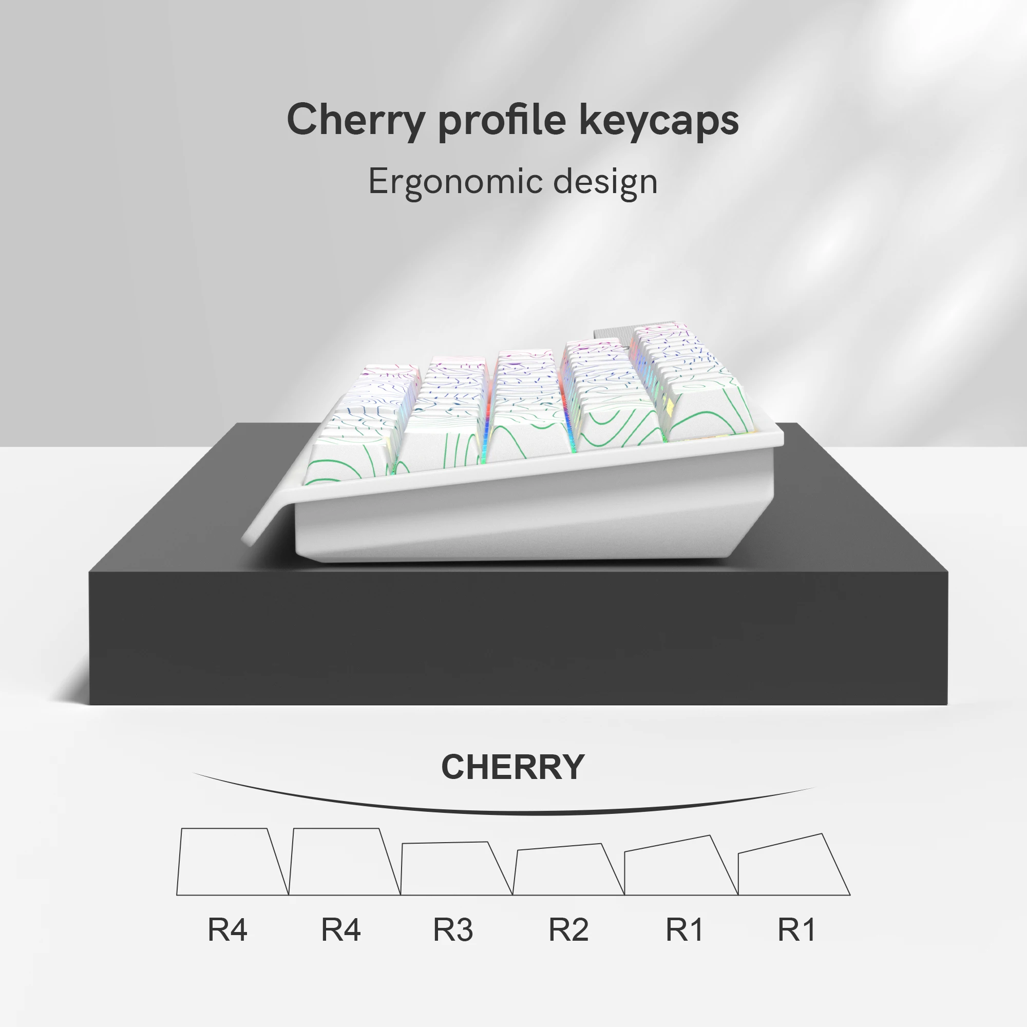 Jeu De 74 Touches Clavier Mécanique PBT Translucides - Imprimé Latéral Rose/violet, Profil Cherry, Compatible MX