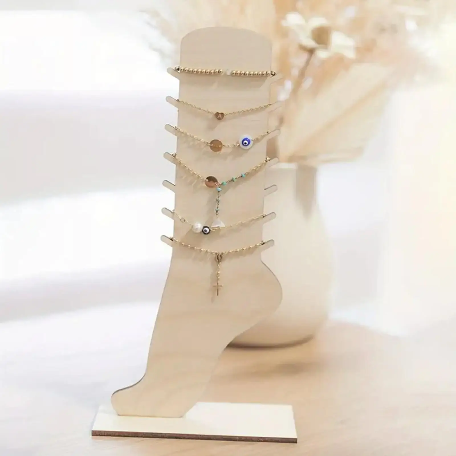 Wood Jewelry Display Stand Anklet Necklace Stand Lightweight Decoration ...