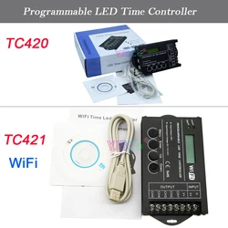 5 Channels 20A Time programable RGB Light LED Controller TC420 DC12V 24V TC421 WiFi Programmable LED Strip Tape Dimmer