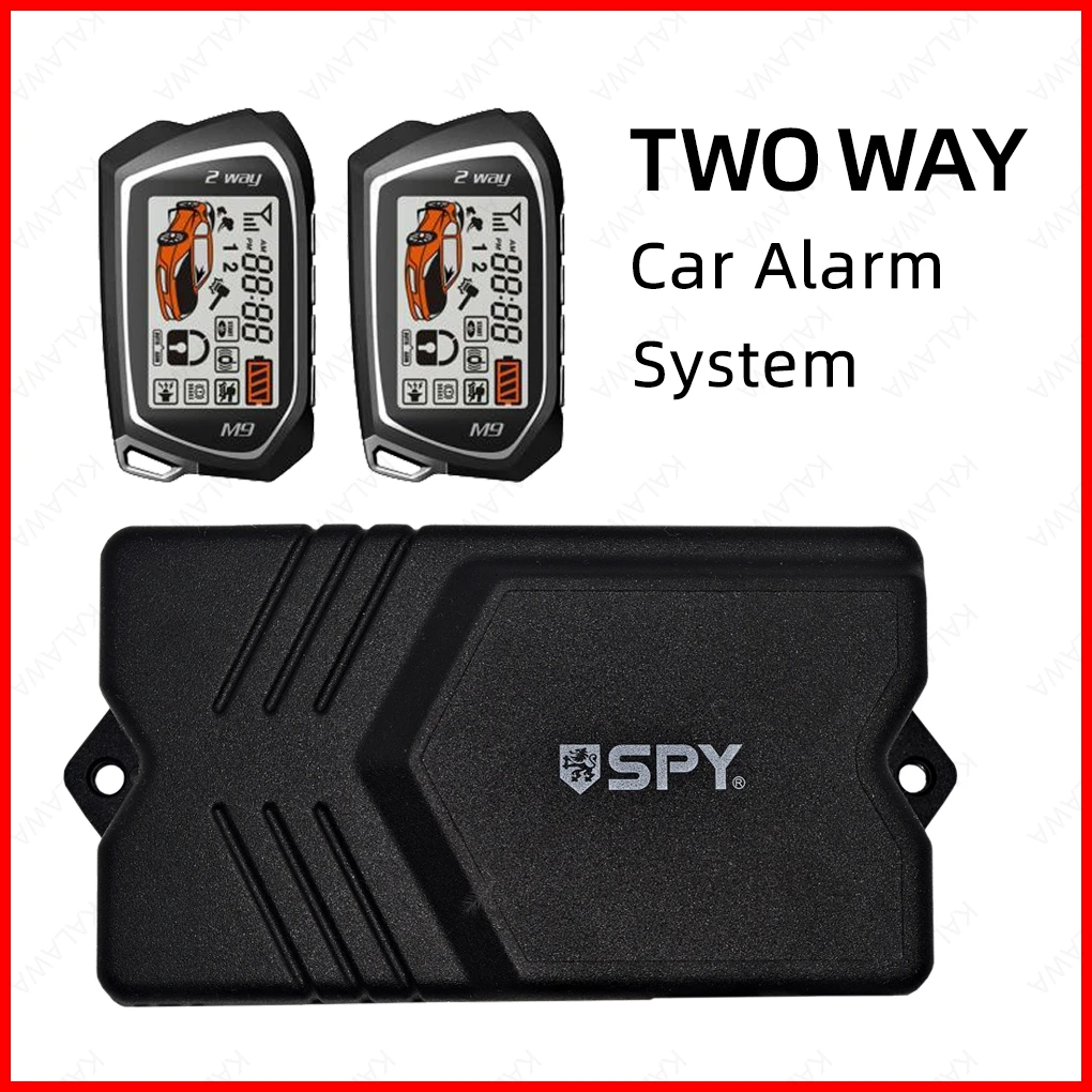 Germany Spy Two Way Car Alarm System Remote Wireless Engine Start Security  2 LCD Control 5000Meter Gasoline Diesel 12V Universal