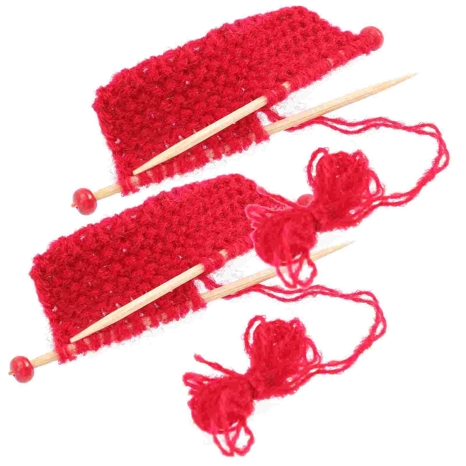 

2pcs Miniature Knitting Yarn Sweater Decoration Micro Landscape Adornment House Decor