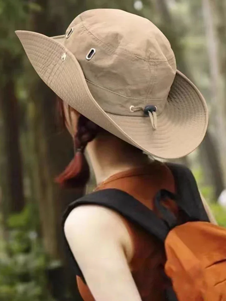 Sun Hats for Men Outdoor Fishing Cap Wide Brim Anti-UV Protection Women Bucket Hat Summer Hiking Fisherman Caps