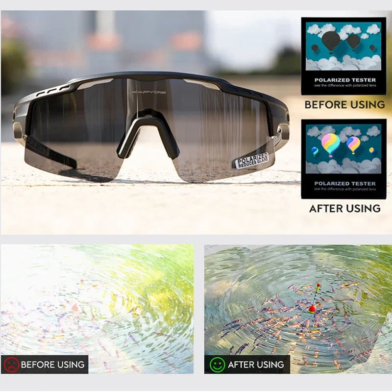 Kapvoe Sport Men's Women Cycling sunglasses Polarized Outdoor MTB Glasses UV400 Bike Bicycle Eyewear Bike Goggles cycling sunglasses cycling glasses sun glasses bicycle glasses sports glasses sport sunglasses sports goggles