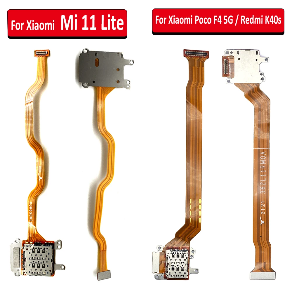 

1Pcs，NEW For Poco F4 5G / K40s Replacement Part SIM Card Reader Holder Tray Connector Board Slot Flex For Xiaomi Mi 11 Lite