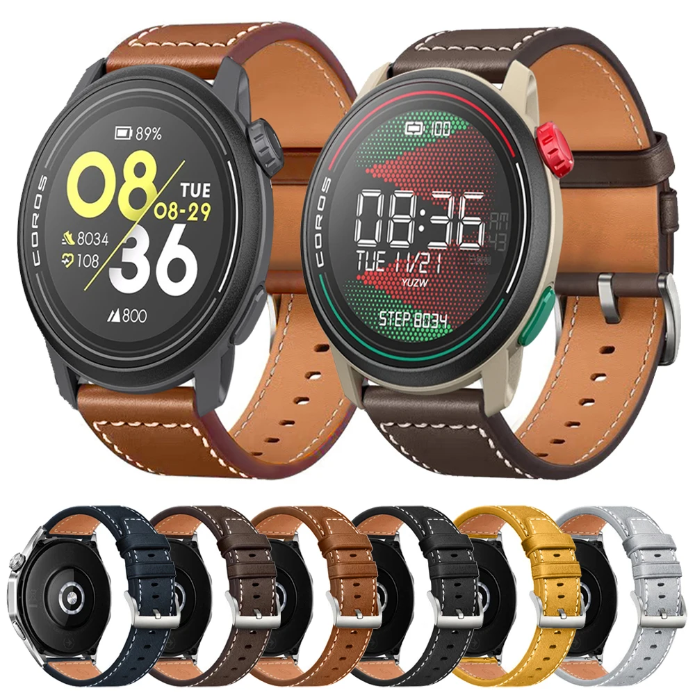 Genuine Leather Quick Release Smartwatch Band - Elegant 20mm/22mm Watch Strap Bracelet