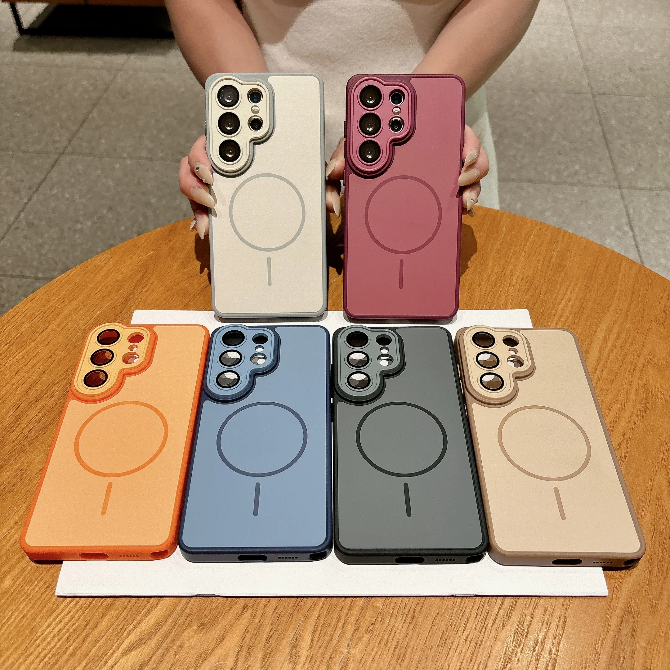 Enhanced Magnetic Shockproof Charging Cover - Solid Color Design