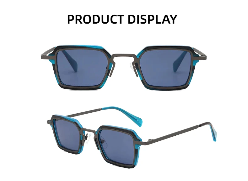 ChicOptix Quadratische Mode Vintage Sonnenbrille Männer Frauen Marke Designer Hohe Qualität Acetat Sonnenbrille UV400 Farbige Nylon Objektiv – Detail 10