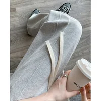 Lady Casual Daily High Waisted Sweatpants Women Drawstring Straight Leg Pants Girls Korean Slim Fit Thin Trousers - Image 4