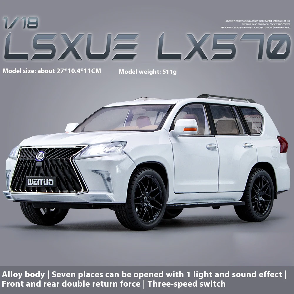 Large 1:18 Lexus LX570 Off-road SUV Metal Alloy Diecast Car Model