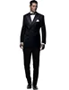 2 Pieces Black Men's Double Breasted Suit Peak Lapel Blazer Pants Wedding Concert Birthday Party Suits Groom Tuxedos 2