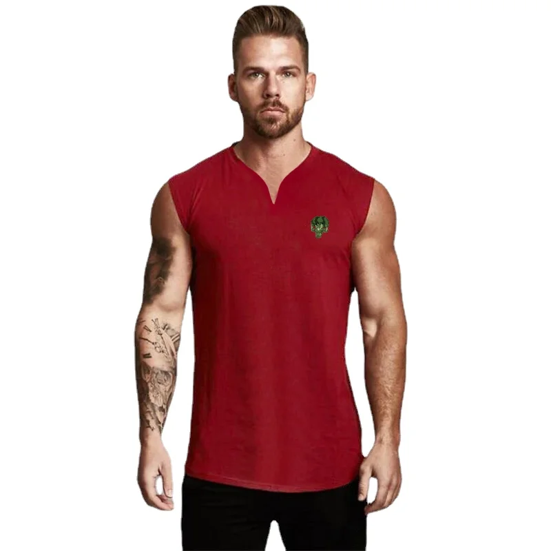 

Muscleguys Graphic Gym Sports Men Bodybuilding Fitness Workout Slim Fit V-neck Sleeveless Shirt M-2XL